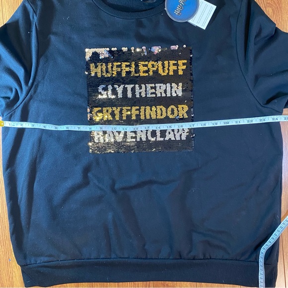NWT Harry Potter Disney Sequin Magic Crew Neck Black Sweater Size XL - Picture 7 of 15
